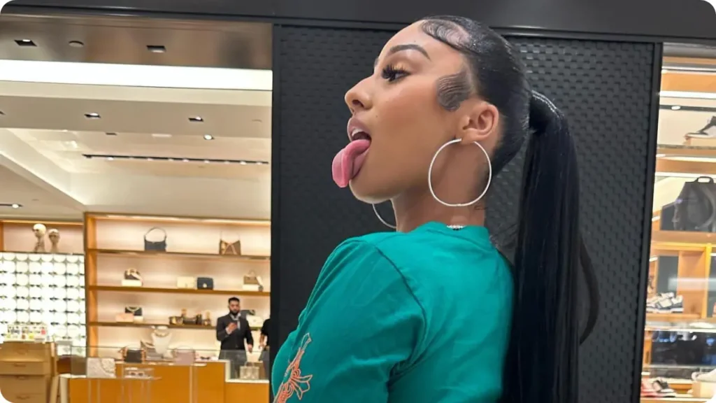 Rubi Rose cute pose with tongue